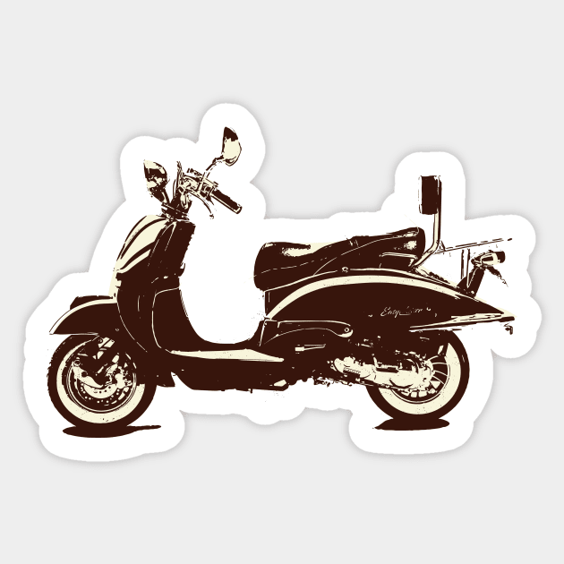 Retro Vintage Scooter Sticker by YTdesign